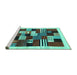 Sideview of Machine Washable Abstract Turquoise Contemporary Area Rugs, wshcon321turq