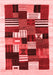 Abstract Red Contemporary Area Rugs