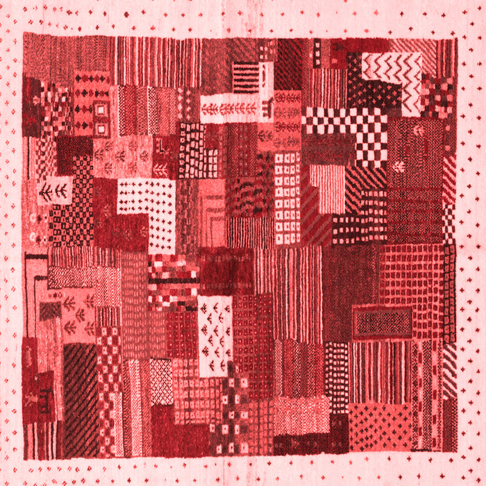 Machine Washable Abstract Red Contemporary Rug, wshcon322red