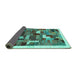 Sideview of Abstract Turquoise Contemporary Rug, con322turq