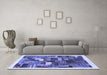 Machine Washable Abstract Blue Contemporary Rug in a Living Room, wshcon322blu