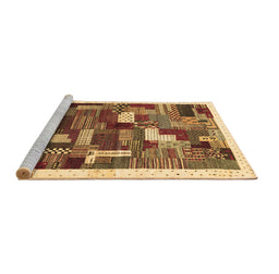Sideview of Machine Washable Abstract Brown Contemporary Rug, wshcon322brn