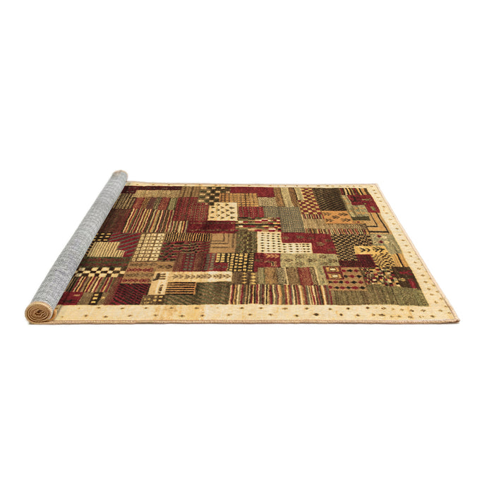 Sideview of Machine Washable Abstract Brown Contemporary Rug, wshcon322brn