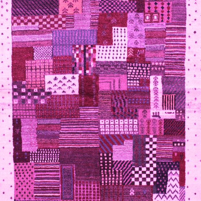 Machine Washable Abstract Pink Contemporary Rug, wshcon322pnk