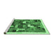 Sideview of Machine Washable Abstract Emerald Green Contemporary Area Rugs, wshcon322emgrn