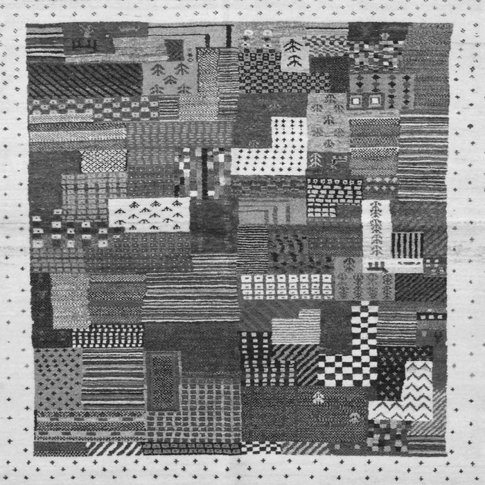 Serging Thickness of Abstract Gray Contemporary Rug, con322gry