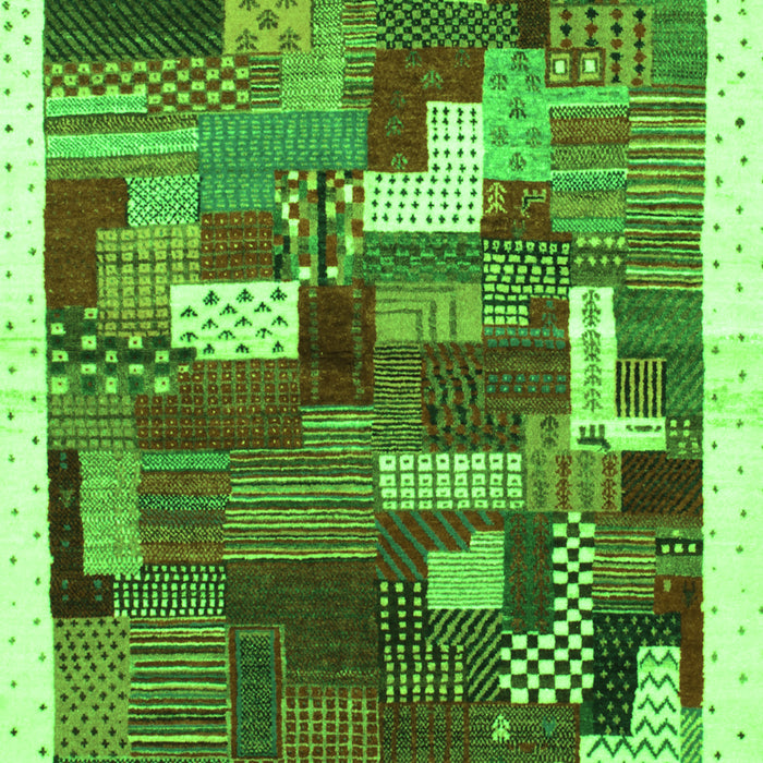Abstract Green Contemporary Rug, con322grn