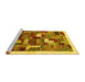 Sideview of Machine Washable Abstract Yellow Contemporary Rug, wshcon322yw