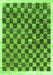 Serging Thickness of Machine Washable Checkered Green Modern Area Rugs, wshcon323grn