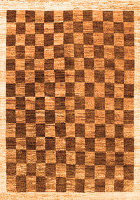 Checkered Orange Modern Rug, con323org