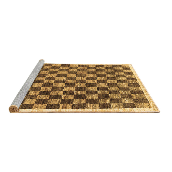 Sideview of Machine Washable Checkered Brown Modern Rug, wshcon323brn