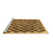 Sideview of Machine Washable Checkered Brown Modern Rug, wshcon323brn
