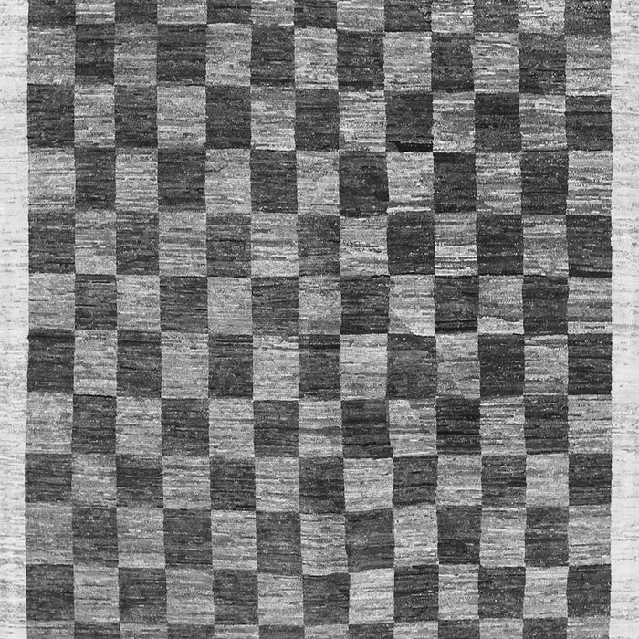 Serging Thickness of Machine Washable Checkered Gray Modern Rug, wshcon323gry