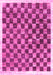 Machine Washable Checkered Pink Modern Rug, wshcon323pnk