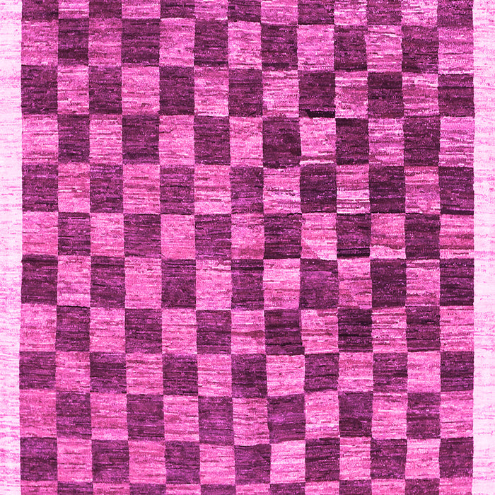 Machine Washable Checkered Pink Modern Rug, wshcon323pnk