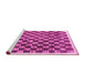 Sideview of Machine Washable Checkered Pink Modern Rug, wshcon323pnk