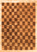 Serging Thickness of Machine Washable Checkered Orange Modern Area Rugs, wshcon323org