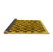 Sideview of Checkered Yellow Modern Rug, con323yw