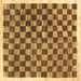 Square Machine Washable Checkered Brown Modern Rug, wshcon323brn