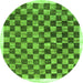 Square Checkered Green Modern Rug, con323grn