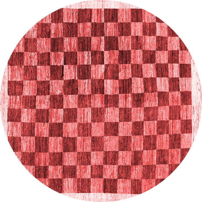 Machine Washable Checkered Red Modern Rug, wshcon323red