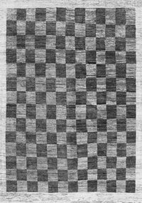 Checkered Gray Modern Rug, con323gry