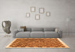 Machine Washable Checkered Orange Modern Area Rugs in a Living Room, wshcon323org