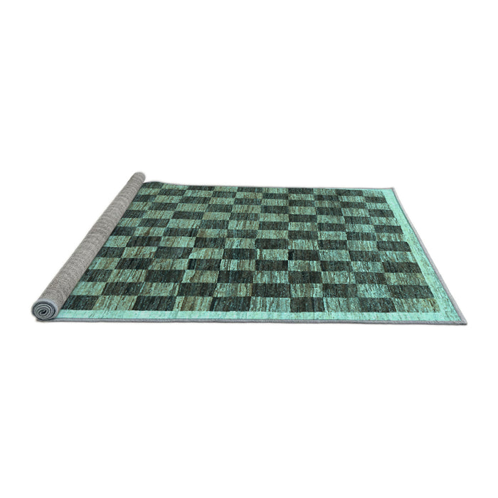 Sideview of Machine Washable Checkered Light Blue Modern Rug, wshcon323lblu