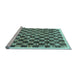 Sideview of Machine Washable Checkered Light Blue Modern Rug, wshcon323lblu