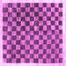 Square Machine Washable Checkered Purple Modern Area Rugs, wshcon323pur