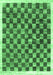 Machine Washable Checkered Emerald Green Modern Area Rugs, wshcon323emgrn