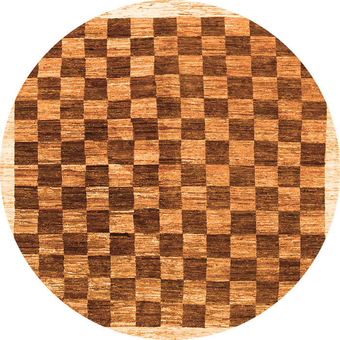 Square Checkered Orange Modern Rug, con323org