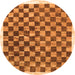 Square Checkered Orange Modern Rug, con323org