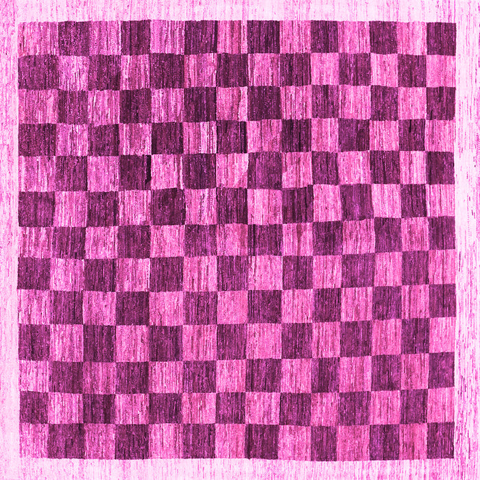Square Checkered Pink Modern Rug, con323pnk