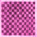 Square Checkered Pink Modern Rug, con323pnk