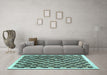 Machine Washable Checkered Light Blue Modern Rug in a Living Room, wshcon323lblu