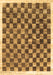 Checkered Brown Modern Rug, con323brn