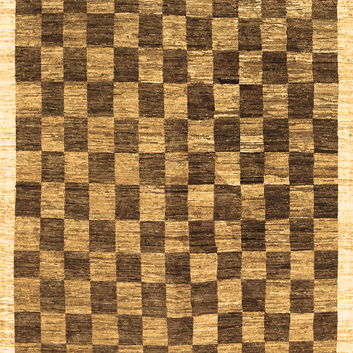 Checkered Brown Modern Rug, con323brn