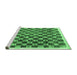 Sideview of Machine Washable Checkered Emerald Green Modern Area Rugs, wshcon323emgrn