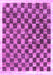 Machine Washable Checkered Purple Modern Area Rugs, wshcon323pur