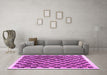 Machine Washable Checkered Purple Modern Area Rugs in a Living Room, wshcon323pur