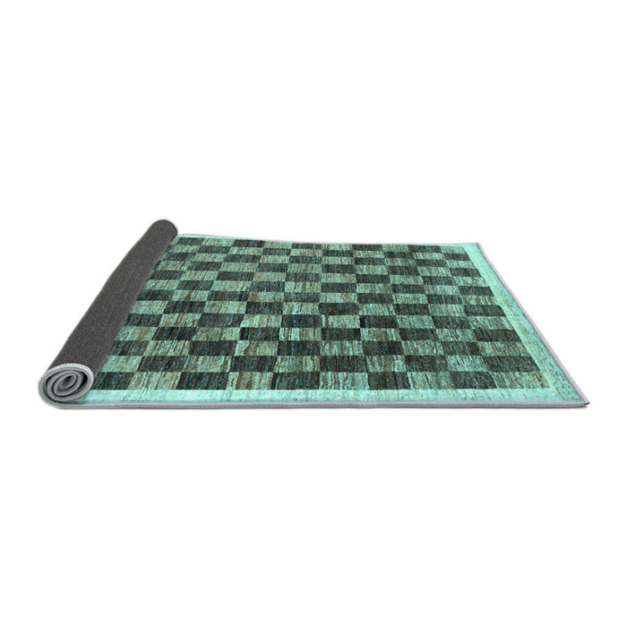 Sideview of Checkered Light Blue Modern Rug, con323lblu