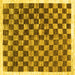 Square Machine Washable Checkered Yellow Modern Rug, wshcon323yw