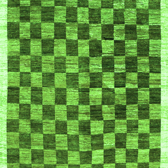 Checkered Green Modern Rug, con323grn