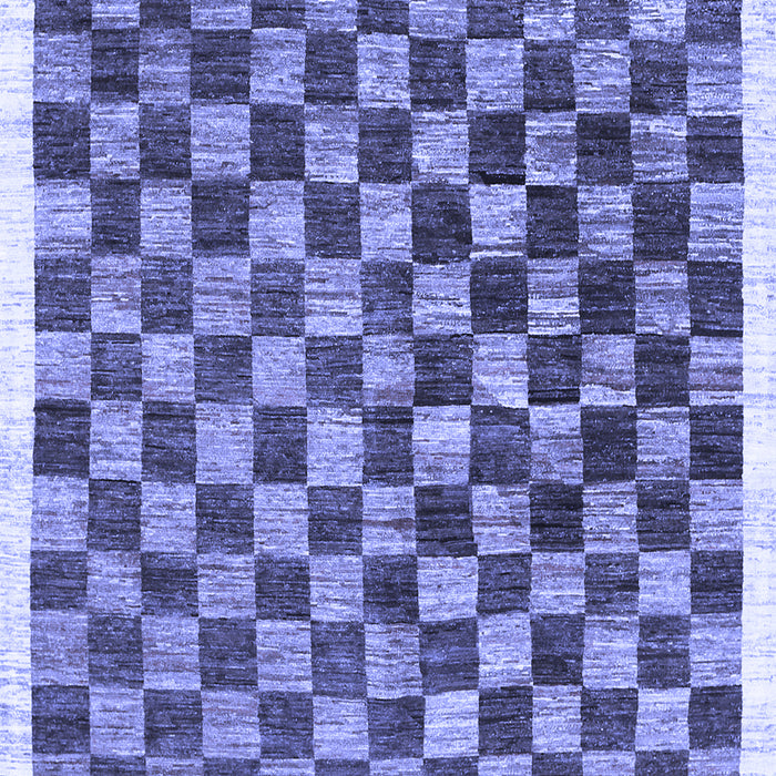 Machine Washable Checkered Blue Modern Rug, wshcon323blu