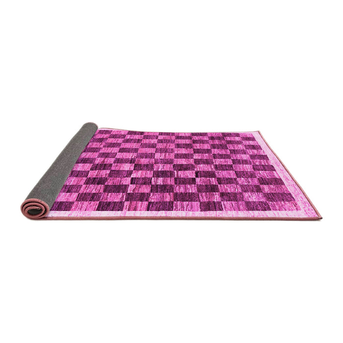 Sideview of Checkered Pink Modern Rug, con323pnk
