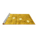 Sideview of Machine Washable Abstract Yellow Contemporary Rug, wshcon324yw