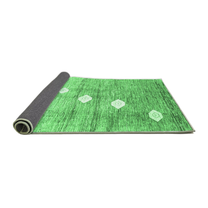 Sideview of Abstract Emerald Green Contemporary Rug, con324emgrn