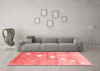 Machine Washable Abstract Red Contemporary Rug, wshcon324red