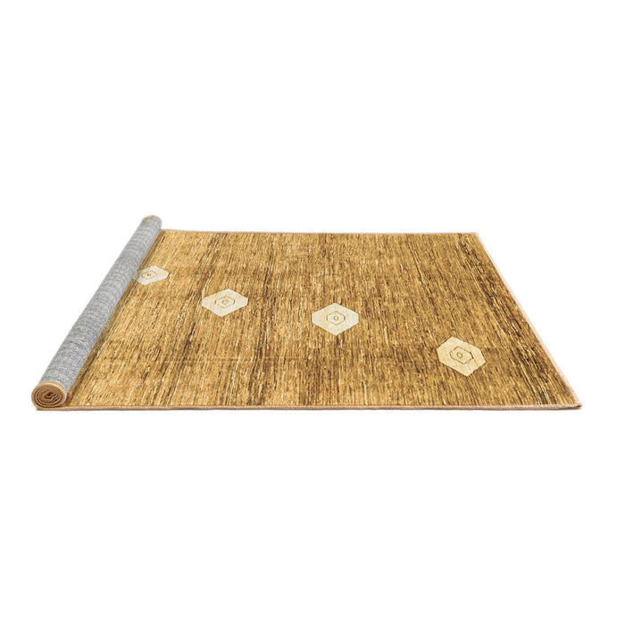 Sideview of Machine Washable Abstract Brown Contemporary Rug, wshcon324brn